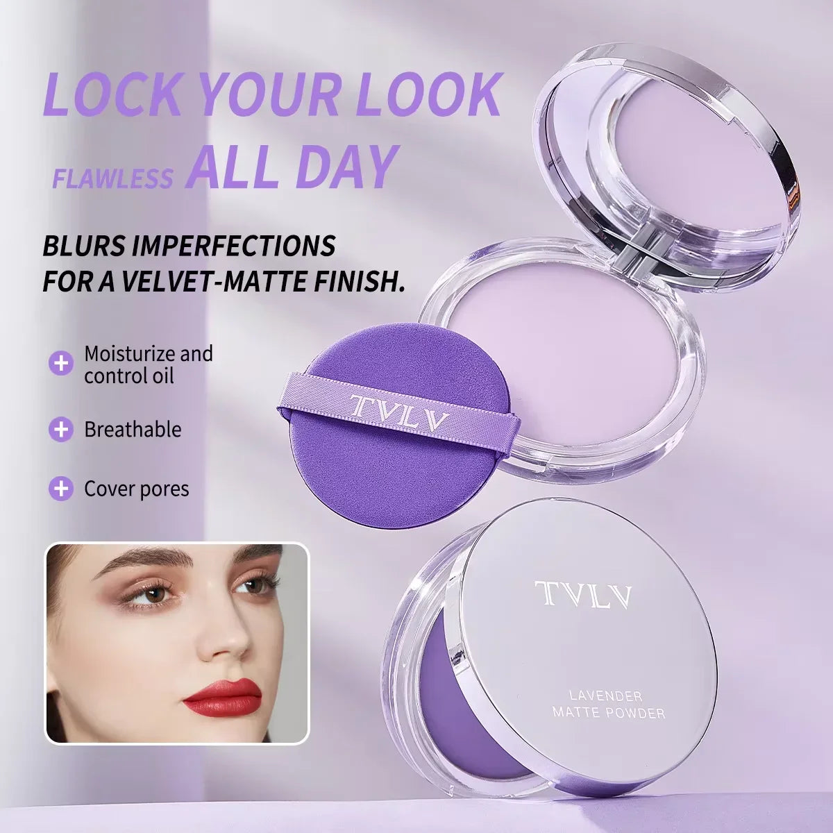Flawless Lavender Matte Powder – All-Day Oil Control & Smooth Finish - STAR CARE